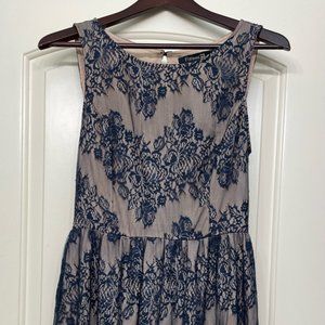 Navy lace overlay dress